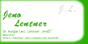 jeno lentner business card